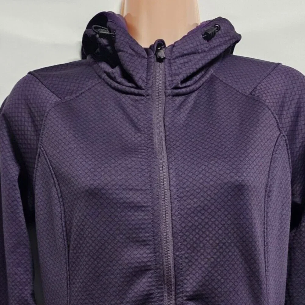 Burton AK Polartec Women Size S Full Zip Hoodie Jacket Grape Raglan Sleeve - Picture 2 of 9